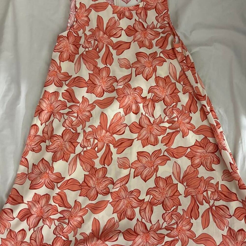Halogen orange floral print dress